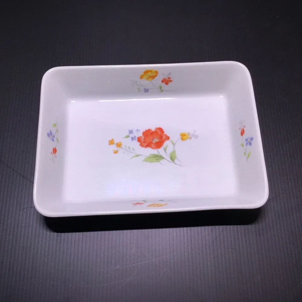 Hearth side Bake And Serve Fine Porcelain China Wild Flower Design Japan 8
